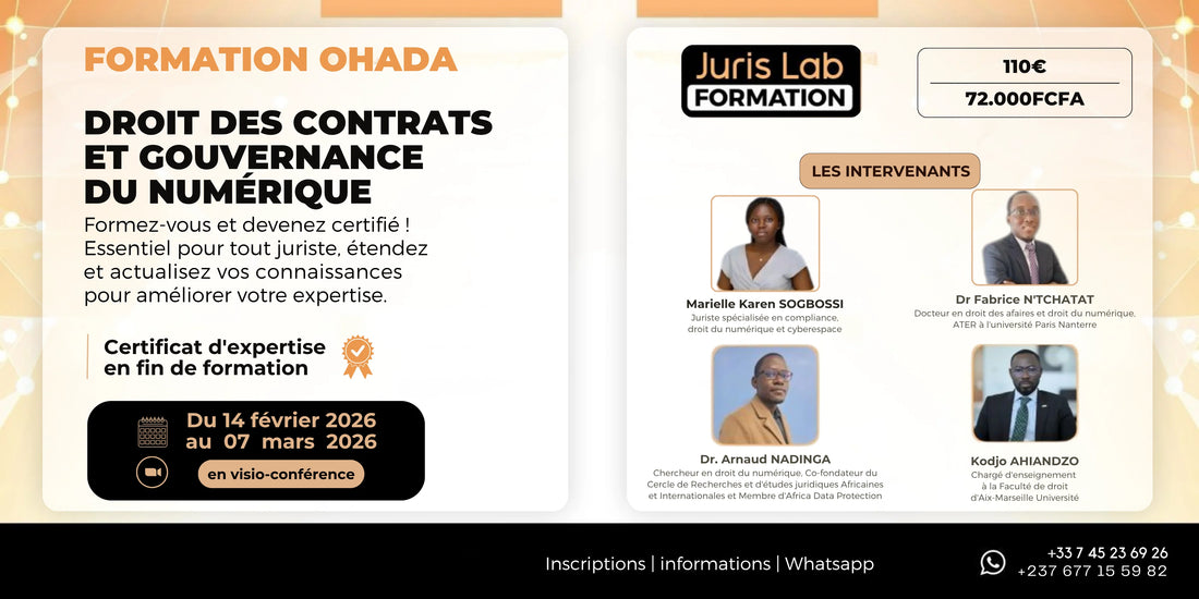 Clôture de la formation OHADA en droit des contrats et gouvernance du numérique : un succès pour Juris-Lab