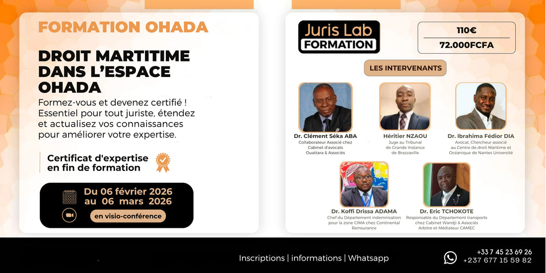 Juris-Lab clôture sa formation en droit maritime OHADA : une immersion au cœur des enjeux du transport maritime africain