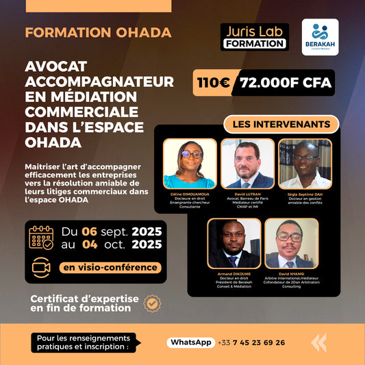 Avocat accompagnateur en médiation commerciale dans l’espace OHADA