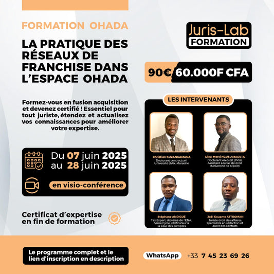 La pratique des Réseaux de franchise dans l'espace OHADA